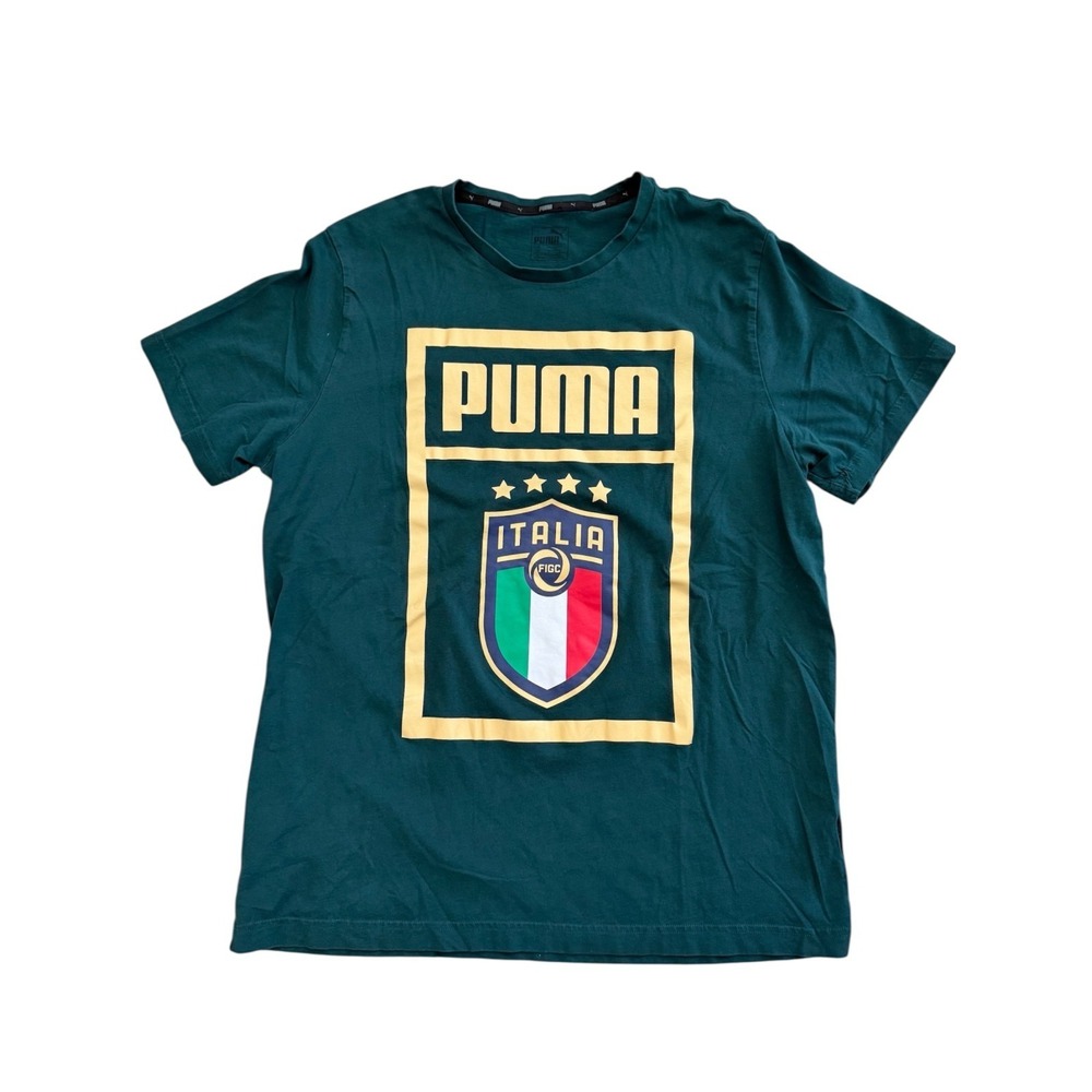 Puma Italy FIGC Soccer T-Shirt Mens XL Green Italia National Team Football Tee T